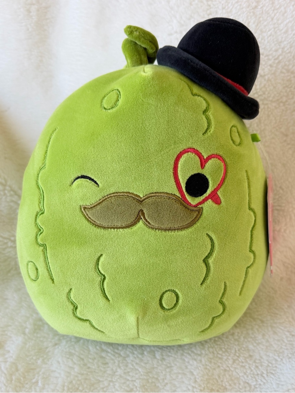 Squishmallows Charles the Pickle Valentines Day 9" Plush - NWT - Monocle